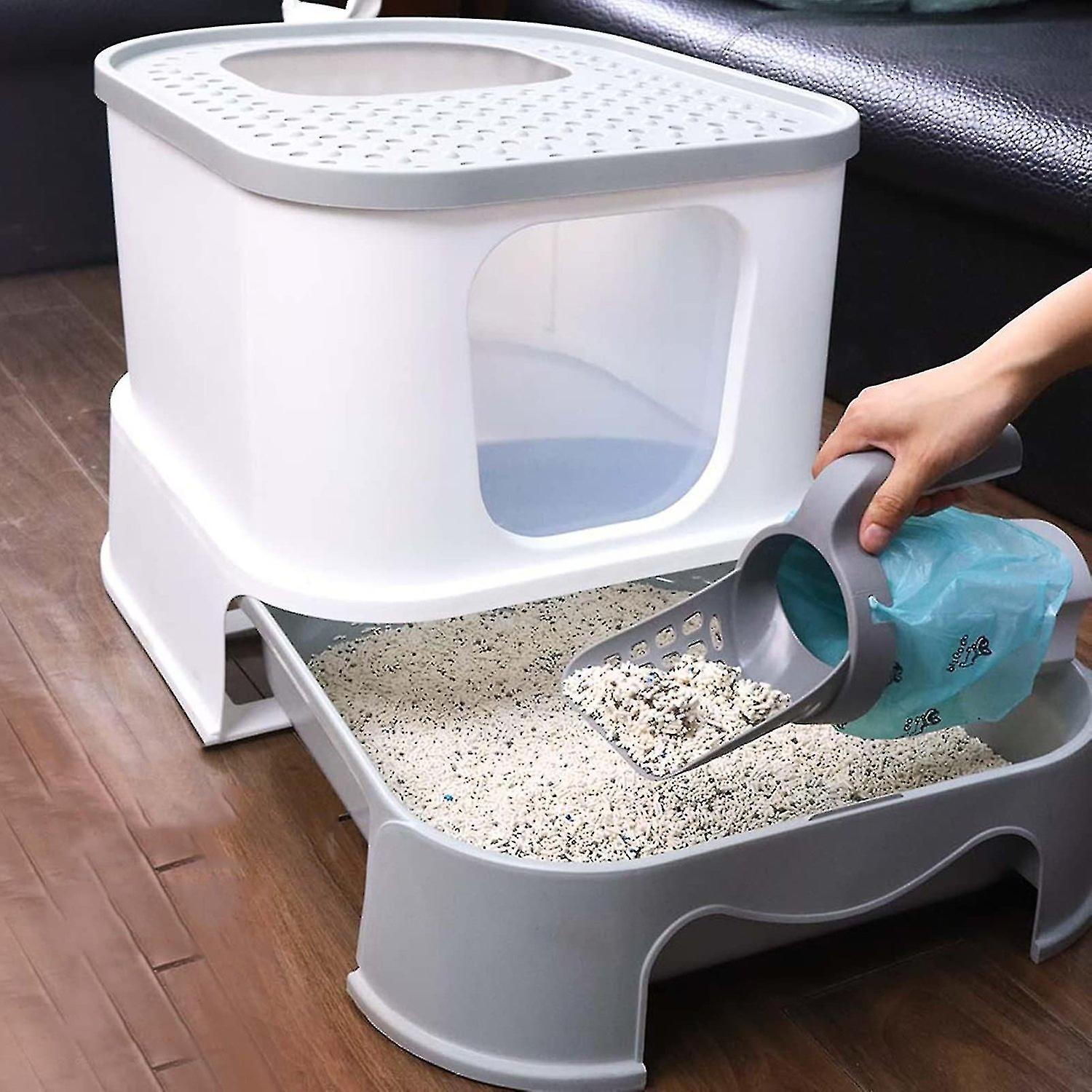 Cat Litter Scoop - Large Capacity Integrated Detachable Deep Cat Litter Shovel With Bag， Portable Li