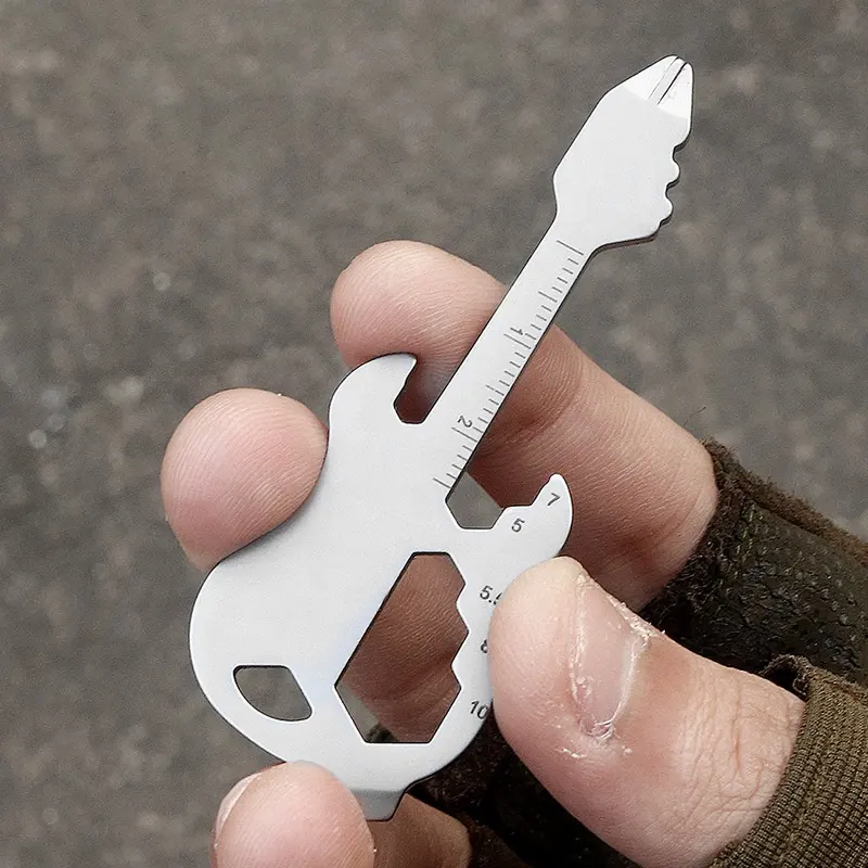 New Arrival EDC Multifunctional Guitar Tools Mini Camping Portable Hiking Outdoor Key Chain Tools