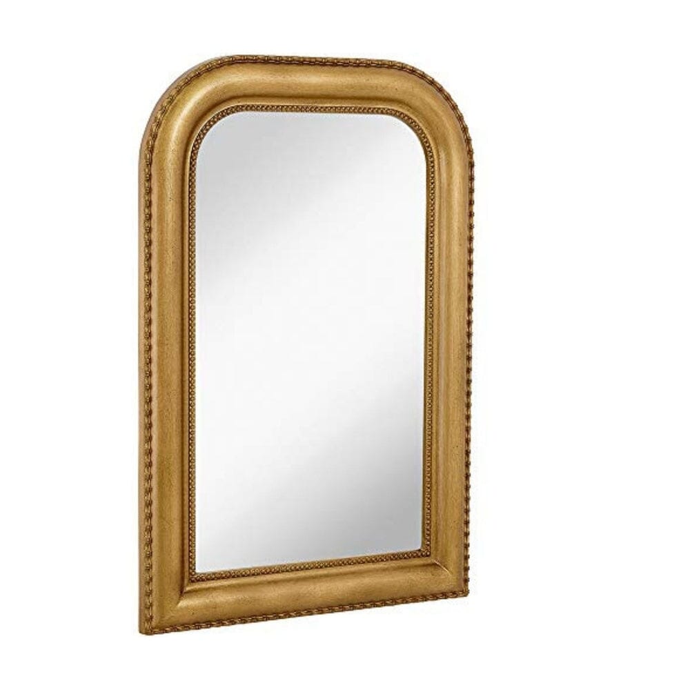 Hamilton Hills Thick Rounded Top Gold Rich Framed Wall Mirror 36