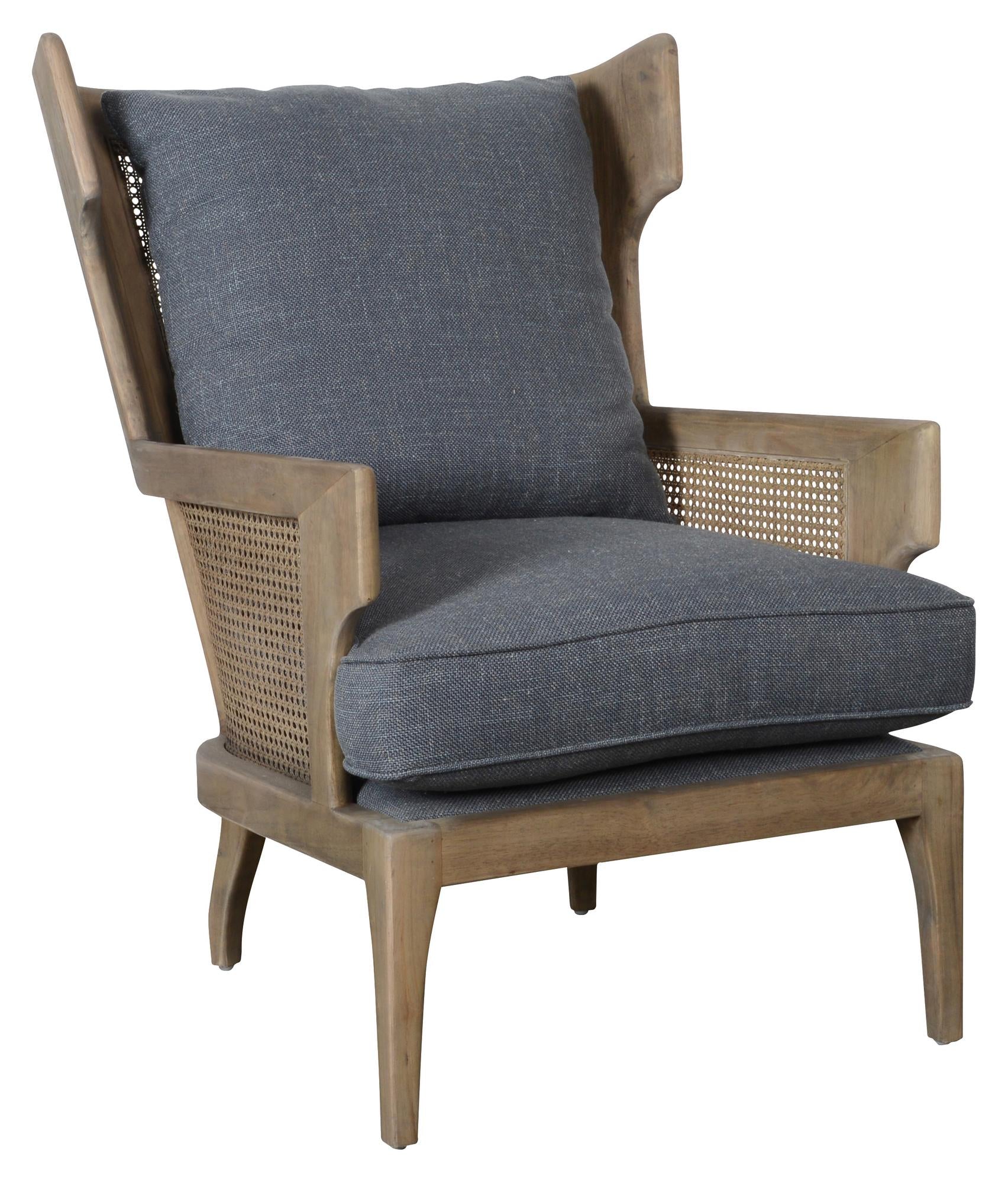 Rattan Accent Chair in Blue