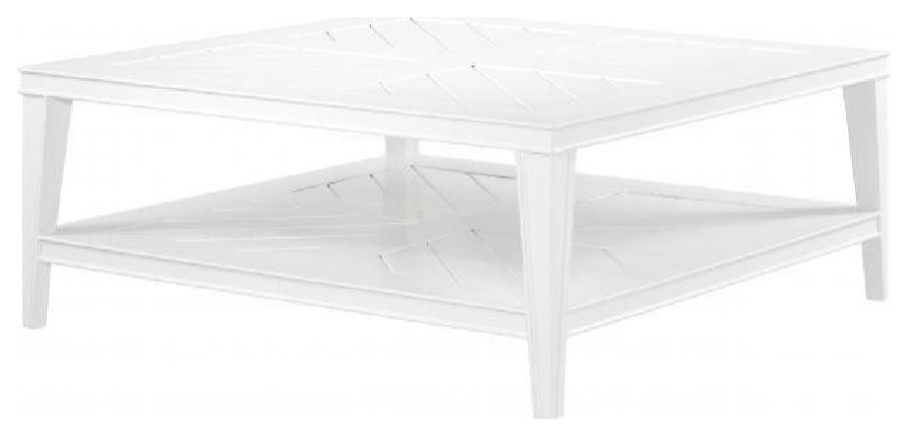 Square White Outdoor Coffee Table  Eichholtz Bell Rive   Beach Style   Outdoor Coffee Tables   by Oroa   Eichholtz Furniture  Houzz