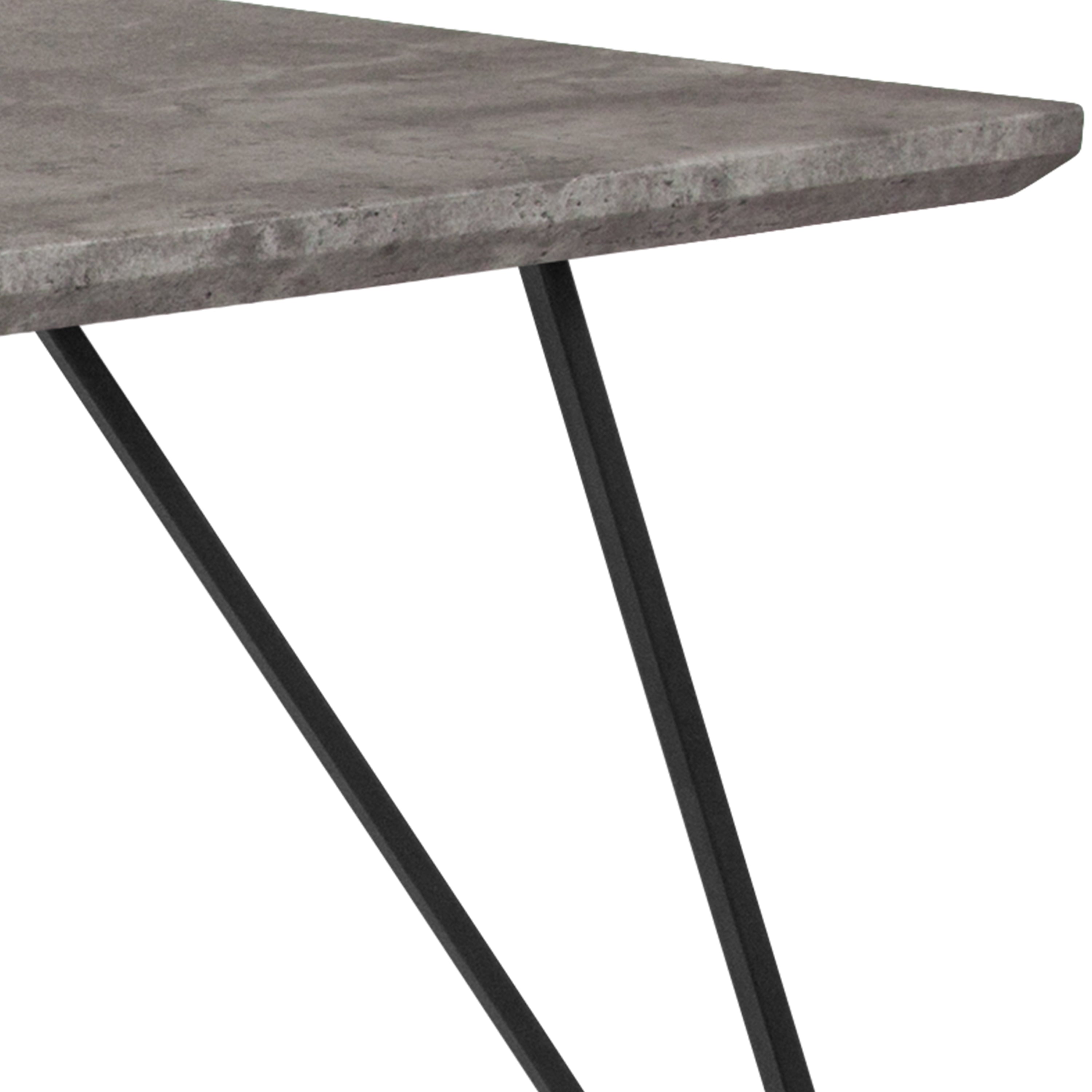 Merrick Lane Rectangular Dining Table Faux Concrete Finish Kitchen Table with Retro Hairpin Legs