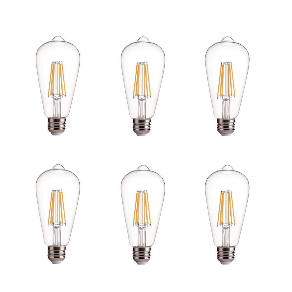 ARTIVA 75-Watt Equivalent E26 ST21 Dimmable Edison LED Light Bulb Warm White (Set of 6) ST21-8TDM-E26-30-6