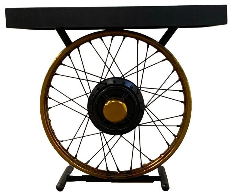 22 quotBlack Solid Wood End Table   Industrial   Side Tables And End Tables   by HomeRoots  Houzz