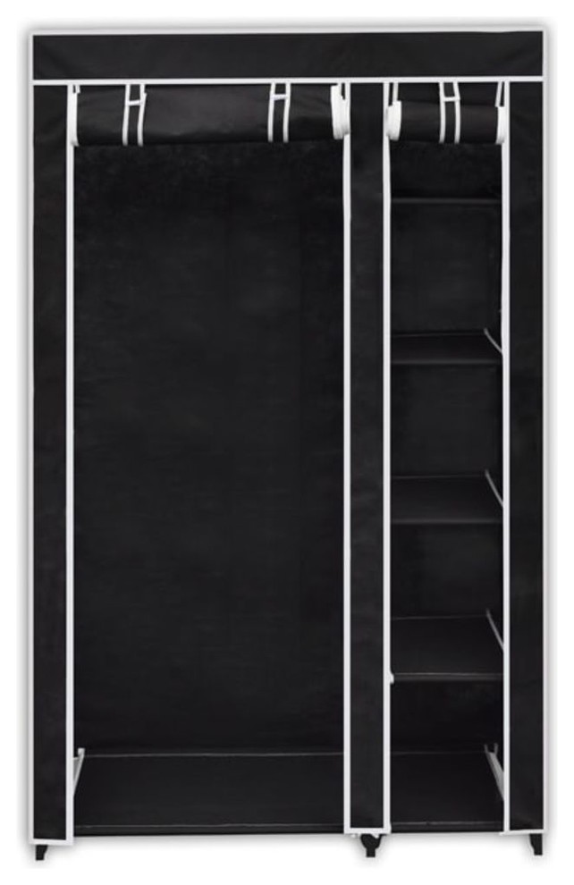 Folding Clothing Wardrobe   Black   Contemporary   Armoires And Wardrobes   by AffordableVariety  Houzz