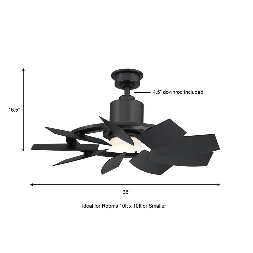 Home Decorators Collection Stonemill 36 in LED Outdoor Matte Black Ceiling Fan with Light