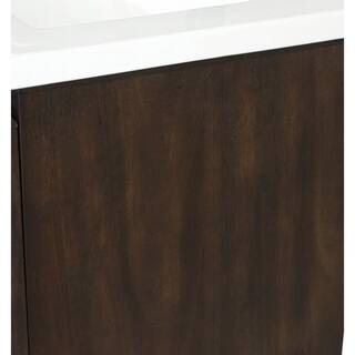 Ari Kitchen and Bath San Diego 30 in. W x 18.7 in D x 19.50 in. H Bath Vanity in Walnut with Ceramic Vanity Top in White with White Basin AKB-DIEGO-30-WALNUT