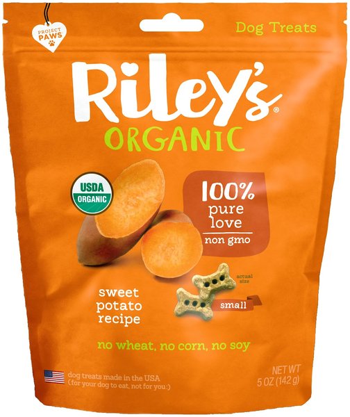 Riley's Organic Sweet Potato Recipe Biscuit Dog Treat， 5-oz bag