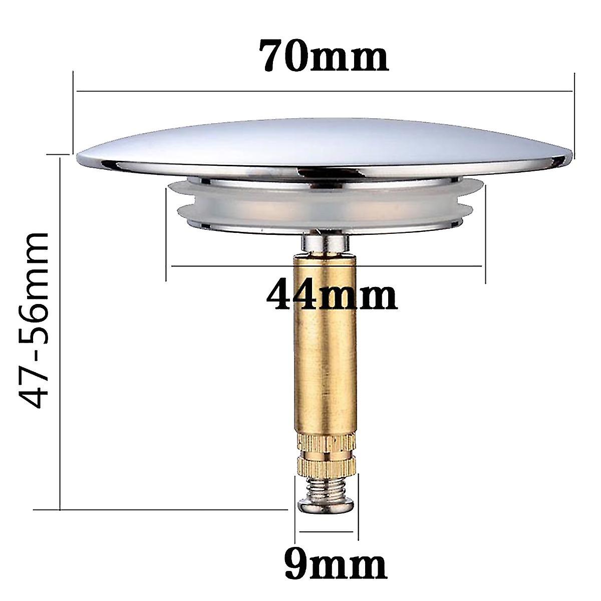 Bath Plug With Universal Fit - Rustproof Bathtub Plug With Double Seal - Bath Plug For Any Standard Bathtub In Chrome