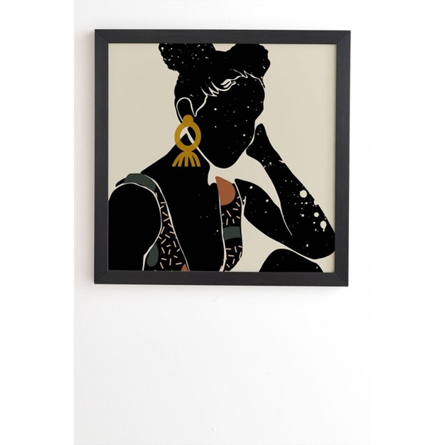 Domonique Brown Black Hair No 6 Framed Wall Art Black Deny Designs