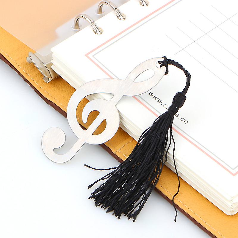 Hollow Musical Notes Bookmarks Vintage Metal With Mini Greeting Cards Tassels Pendant Gift School Bookmark