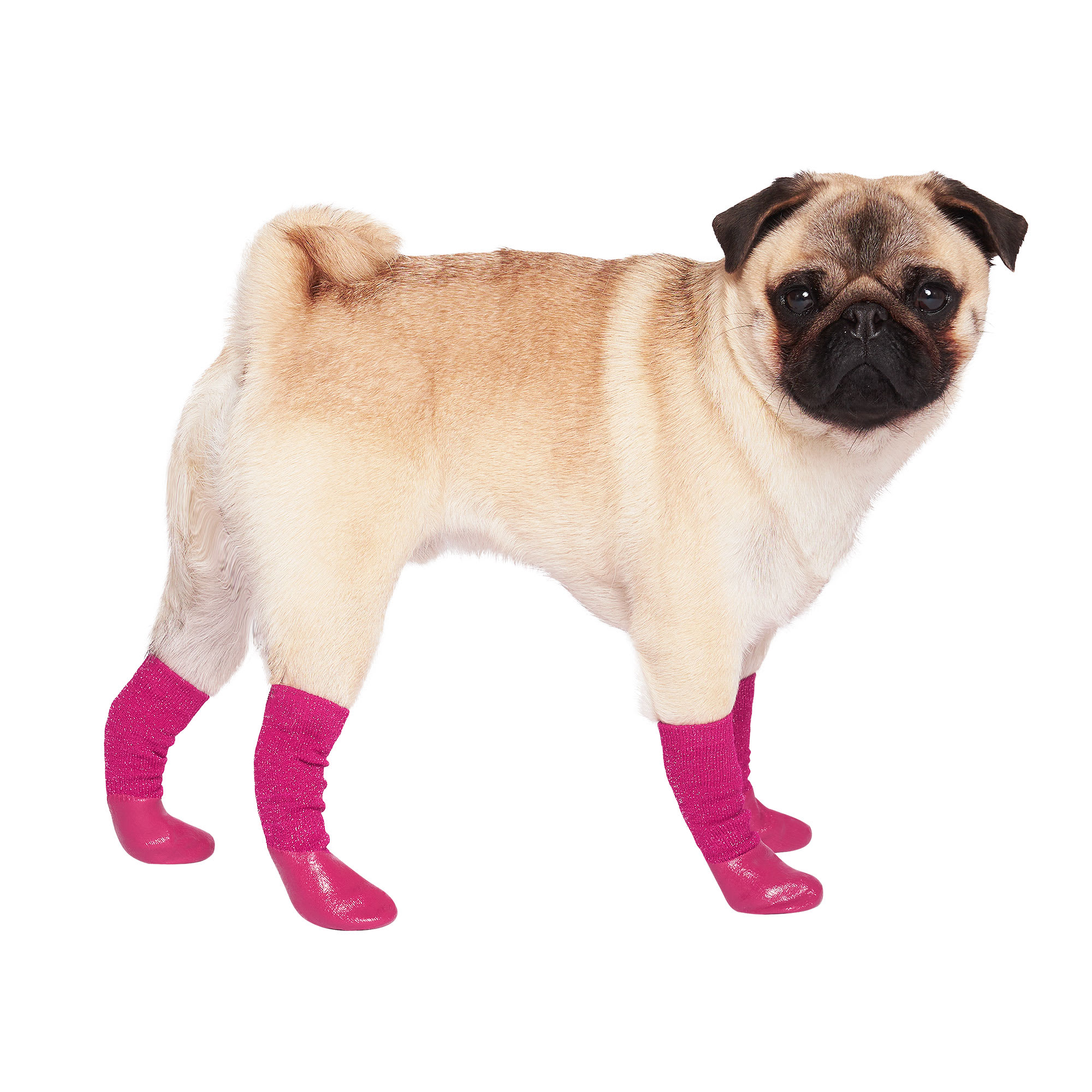 Canada Pooch Pink Slouchy Dog Socks， Small