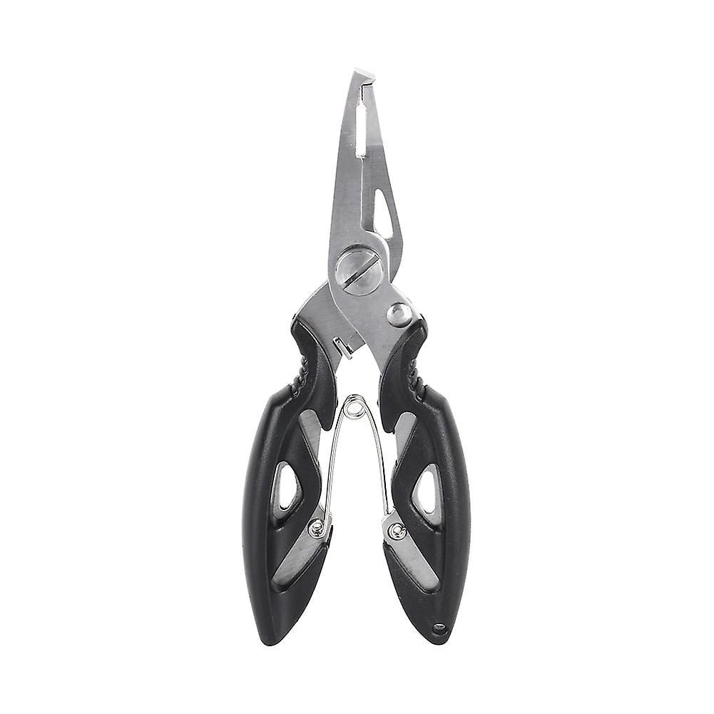 Fishing Pliers Split Ring Scissors Wire Line Cutter Hook Removers Tackle   Bag Black