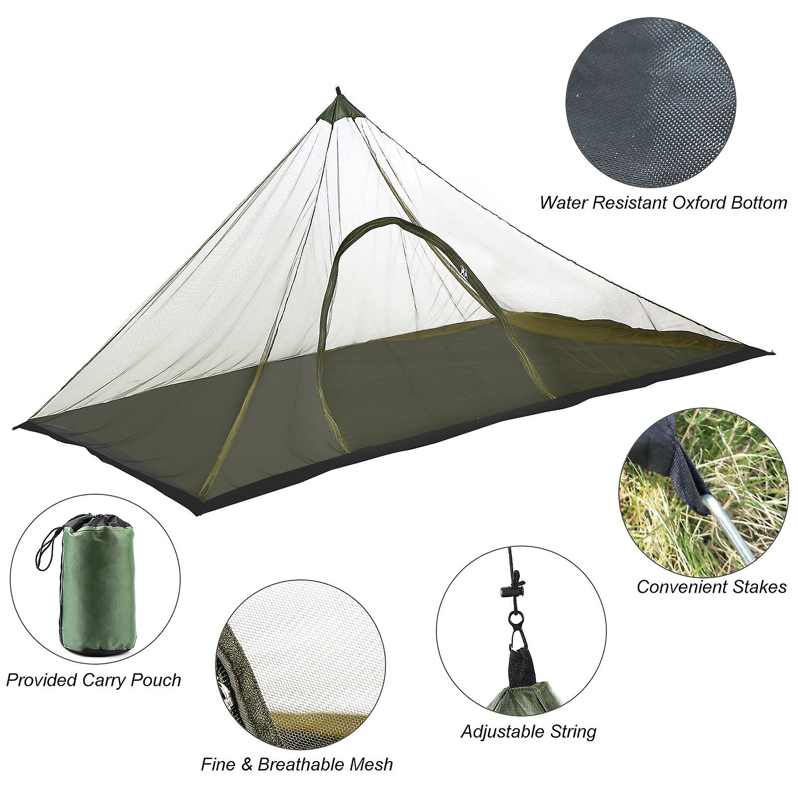 Ultralight Mesh Tent Portable Backpacking Mountaineering Trekking Pole Tent Inner Mesh Waterproof Mosquito Repellent Mesh Net