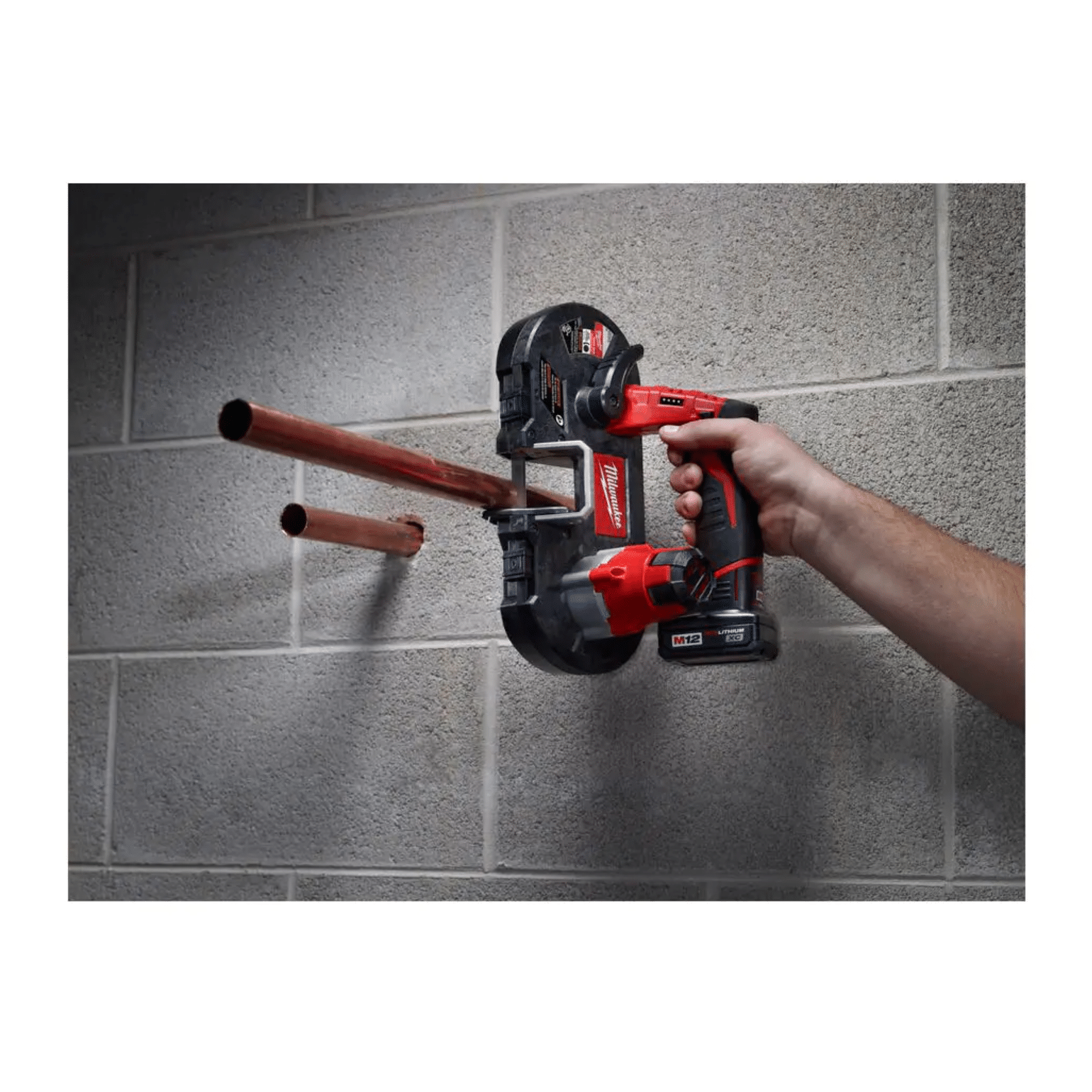 Milwaukee M12 12V Lithium-Ion HACKZALL Cordless Reciprocating Saw Kit w/ M12 Sub-Compact Band Saw and 6.0Ah XC Battery Pack