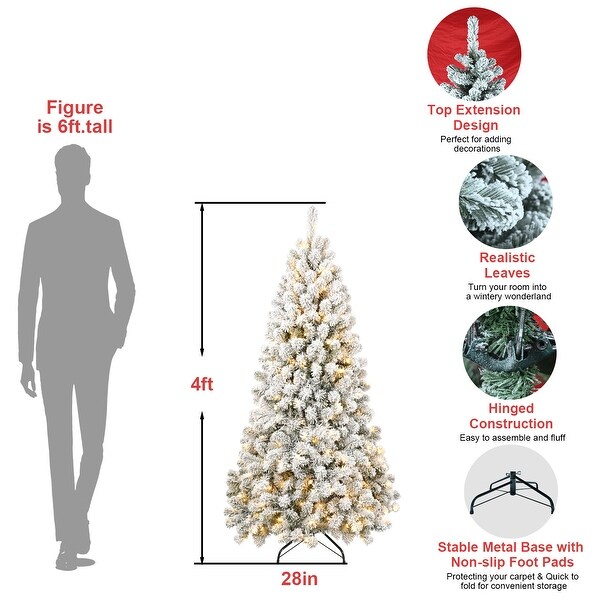 7FT PVC Memory Wire Christmas Tree with Builtin Lights