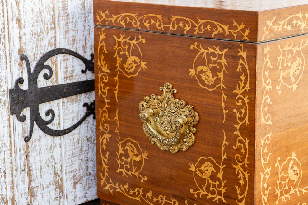 Large Walnut Marquetry Inlay Chest   Victorian   Accent Chests And Cabinets   by De cor  Houzz