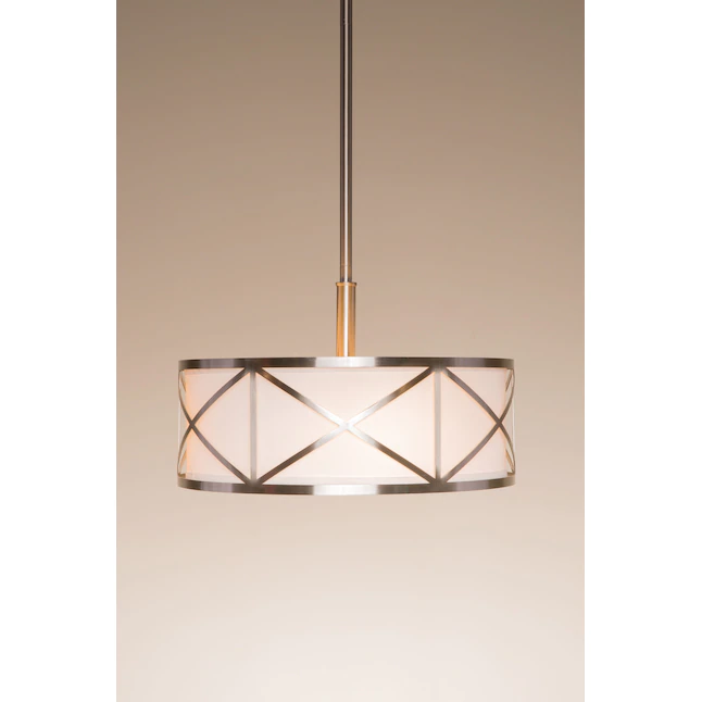 Kichler 34720 Edenbrook 3-Light Brushed Nickel Modern/Contemporary Etched Glass Drum Pendant Light