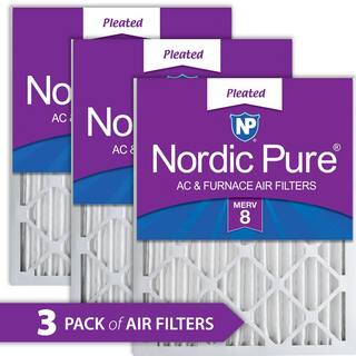 Nordic Pure 14 in. x 20 in. x 2 in. Dust Reduction Pleated MERV 8 Air Filter (3-Pack) 14x20x2M8-3