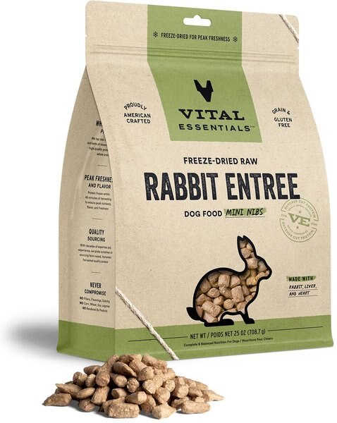 Vital Essentials Freeze-Dried Raw Rabbit Entree Mini Nibs Dog Food