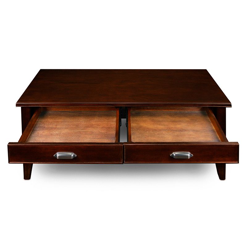 Leick Furniture Chocolate Cherry Finish 2-Drawer Coffee Table