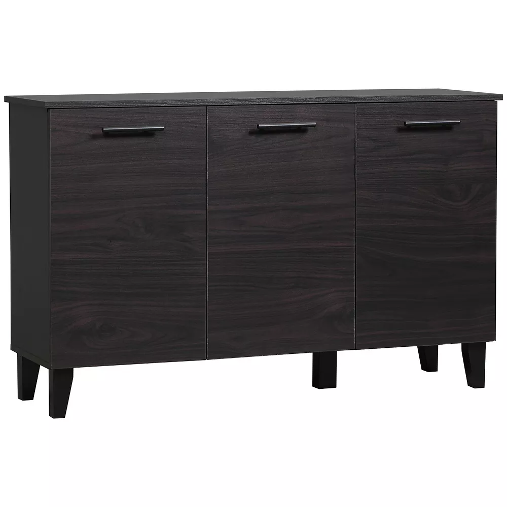 HOMCOM Kitchen Sideboard， Buffet Cabinet with Adjustable Shelf， Coffee Bar for Living Room， Dining Room， Dark Walnut