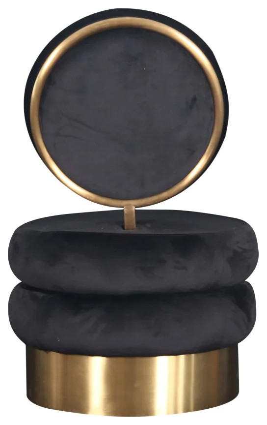 Janice Modern Black Velvet  ampGold Accent Chair   Contemporary   Armchairs And Accent Chairs   by V.S.D Furniture  Houzz