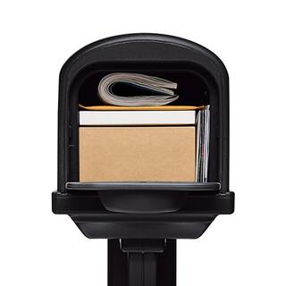 Architectural Mailboxes Classic Black Medium Plastic All-in-One Mailbox and Post Combo GCL100BAM