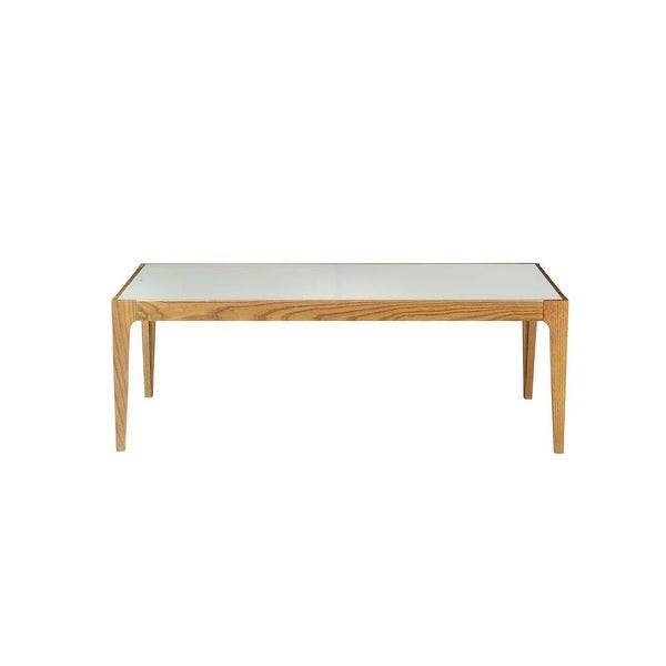 Wood Coffee Table in Natural and Frosted Glass-43