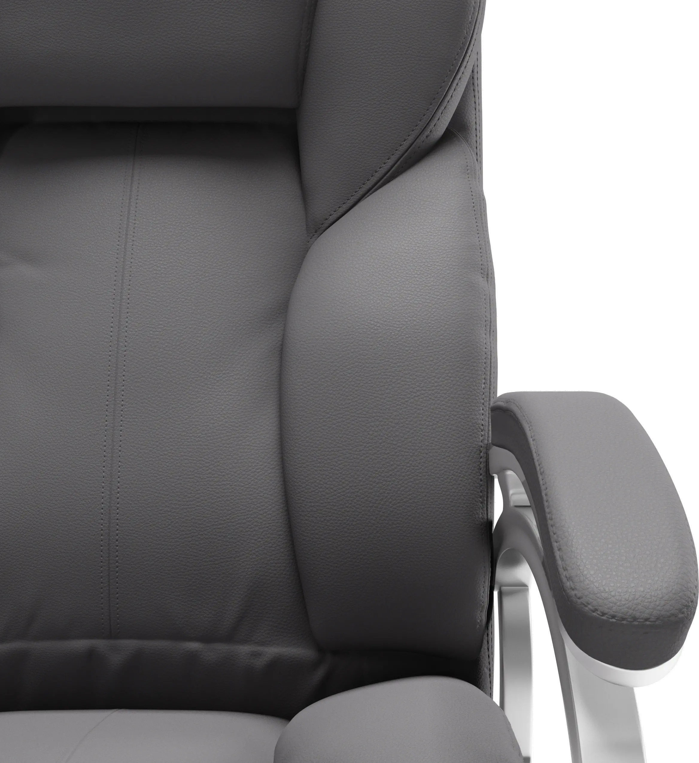 Workspace Contemporary Grey Leatherette Executive Office Chair