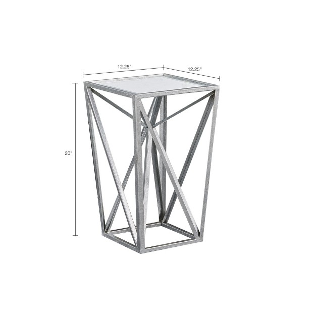 Jaye Angular Mirror Accent Table Silver mirror Madison Park