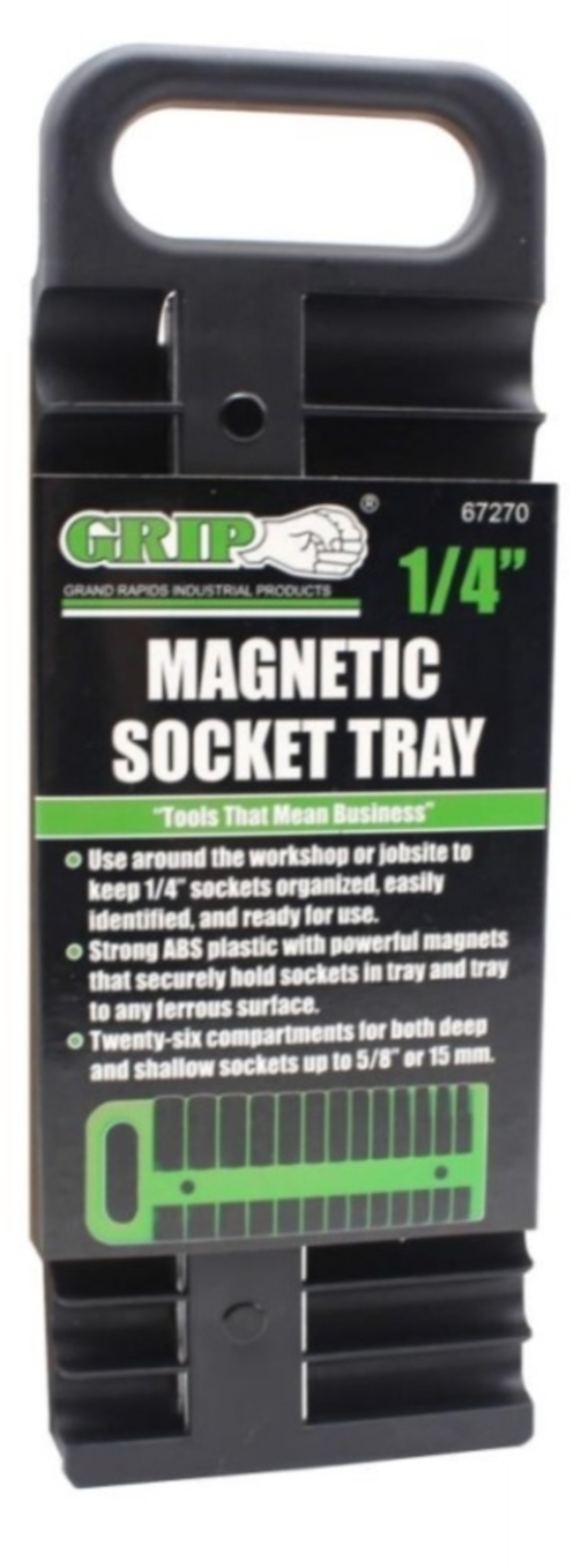 Grip On Tools 1/4 Magnetic Socket Tray