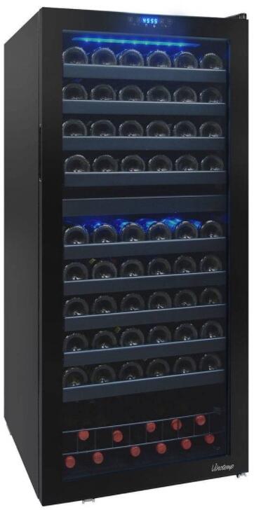 Vinotemp VT122TS2Z Butler Series 24 Inch Black Wine Cooler