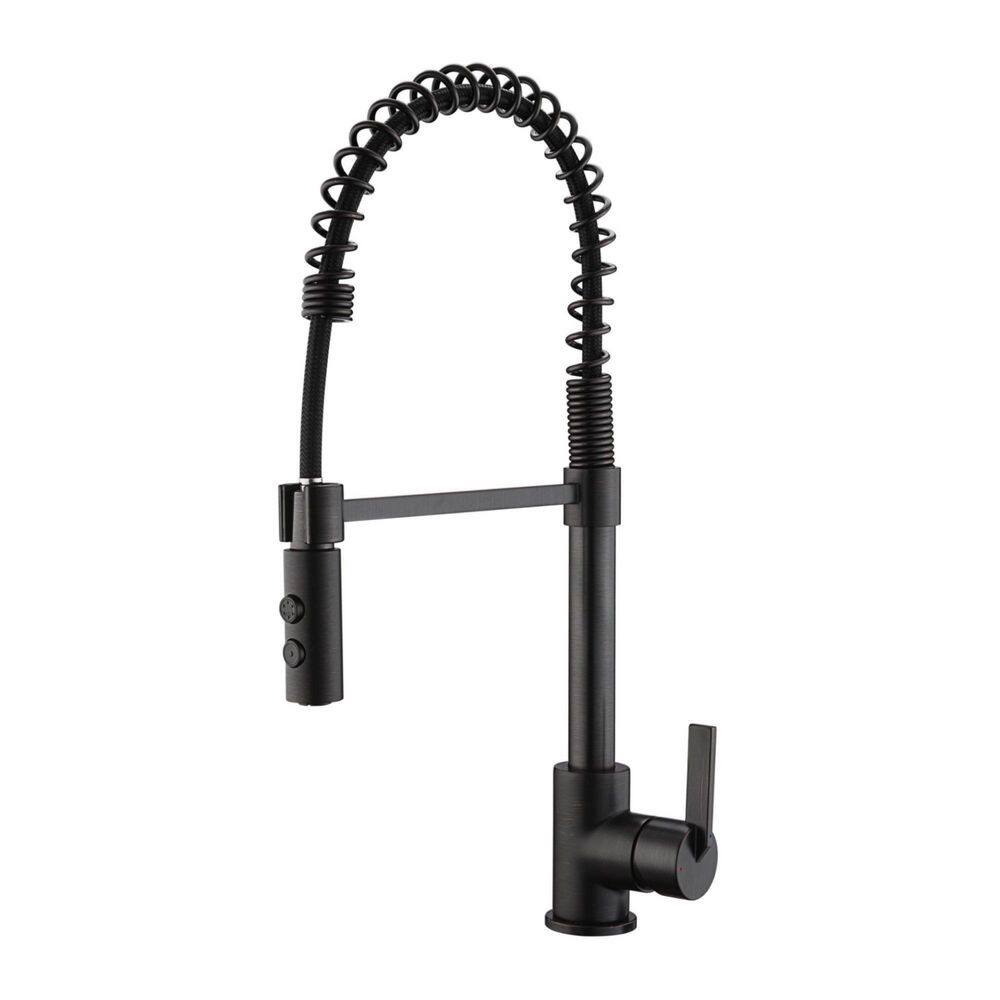 Ultra Faucets Euro Spring Single-Handle Pull-Down Sprayer Kitchen Faucet wAccessories Rust and Spot Resist in Oil Rubbed Bronze UF17405