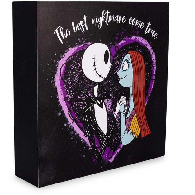 Silver Buffalo Disney The Nightmare Before Christmas Jack amp Sally Box Wall Sign 6 X 6 Inches