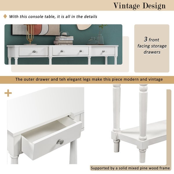 Console Table，Classic Entryway Table with Storage Shelf and Drawer