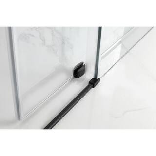 Aston Kamaya 56 - 60 in. x 76 in. Completely Frameless Sliding Shower Door in Matte Black Left Opening SDR984WFEZ-MB-60-10-L