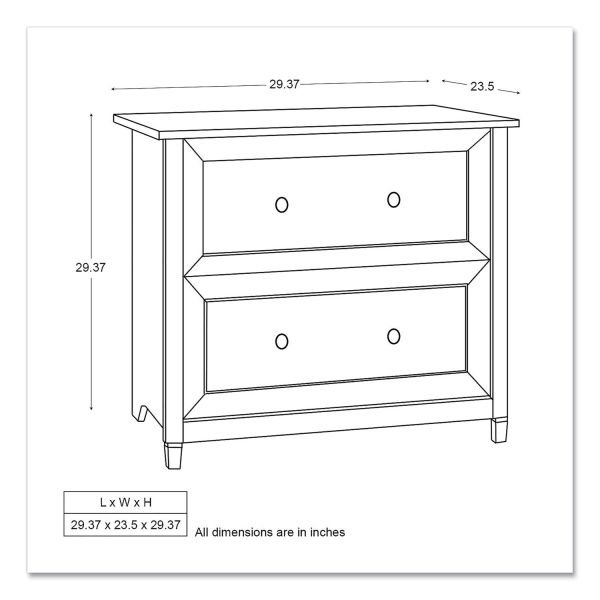 Sauder Edgewater Collection Lateral File Cabinet， 2 Legal/Letter-Size File Drawers， Estate Black， 33.25