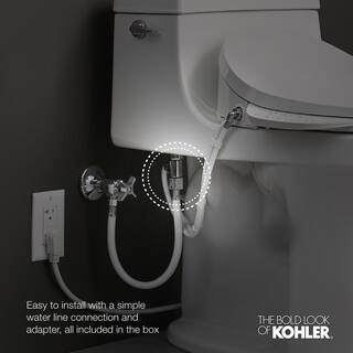 KOHLER Puretide Non- Electric Bidet Seat for Round Toilets in White K-76923-0