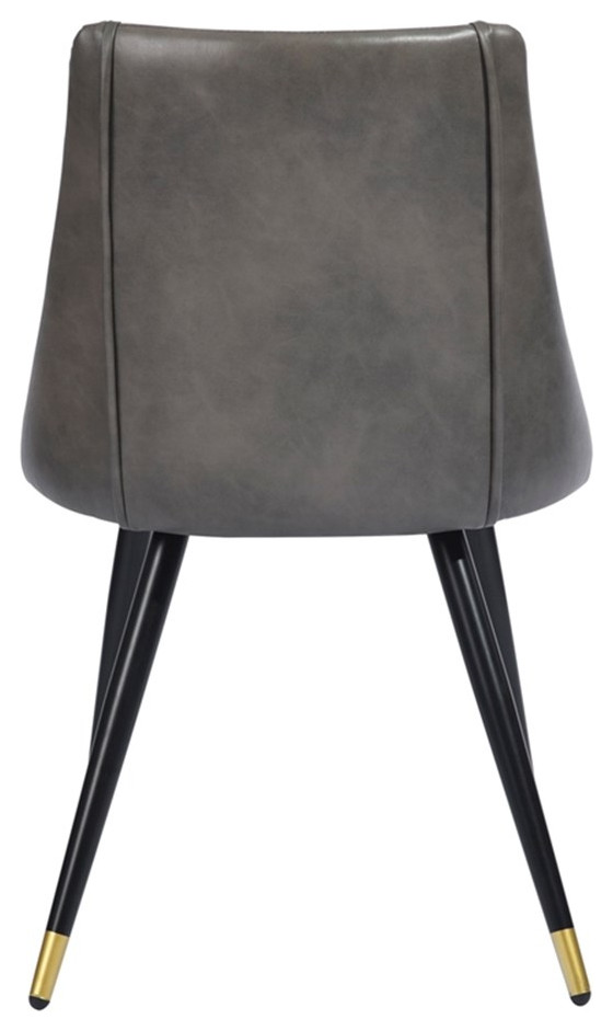 Homycasa 32.7 quotH Modern Leather Dining Chair in Gray (Set of 2)   Midcentury   Dining Chairs   by Homesquare  Houzz