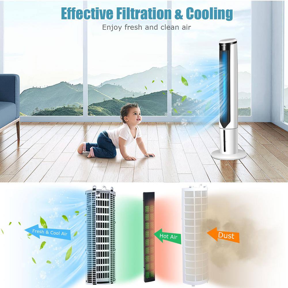 Costway 41 in. Evaporative Air Cooler Quiet Cooling Oscillating Tower Fan with Remote Control ES10083US