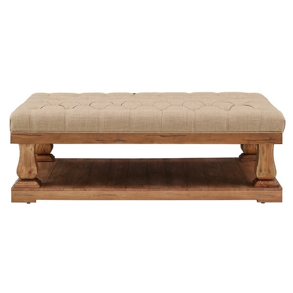 Knightsbridge Linen Baluster Coffee Table Ottoman by iNSPIRE Q Artisan