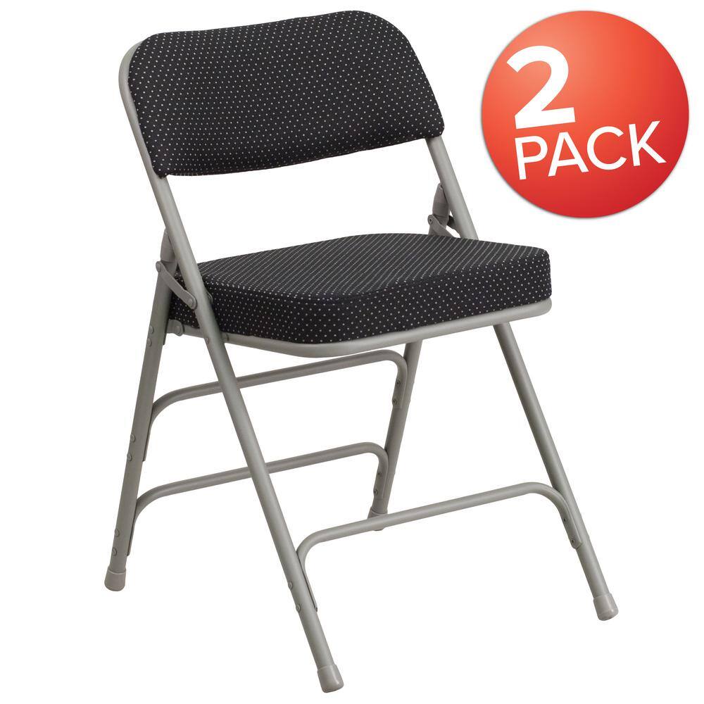 Flash Furniture Black Metal Folding Chair (2-Pack) CGA-AW-167338-BL-HD