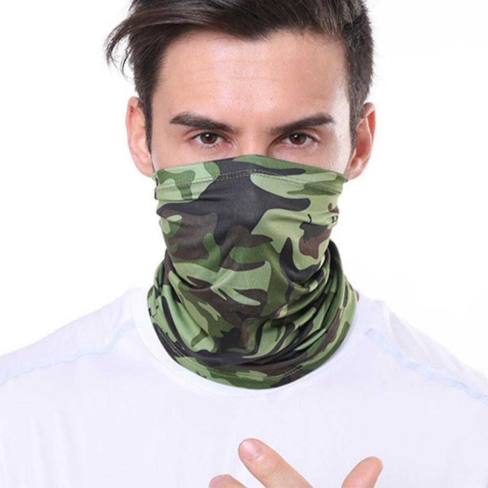 (camouflage green) Half Face Mask Cover Neck Tube Snood Balaclava Bandana Scarf Camo