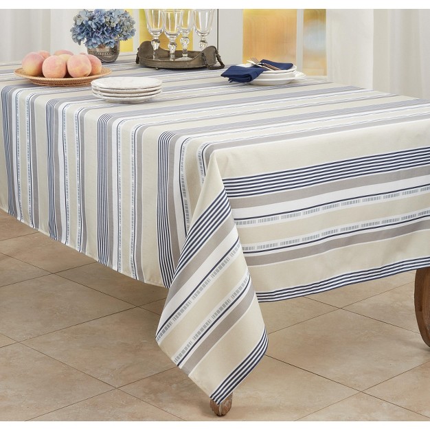 Saro Lifestyle Folksy Tablecloth With Striped Design