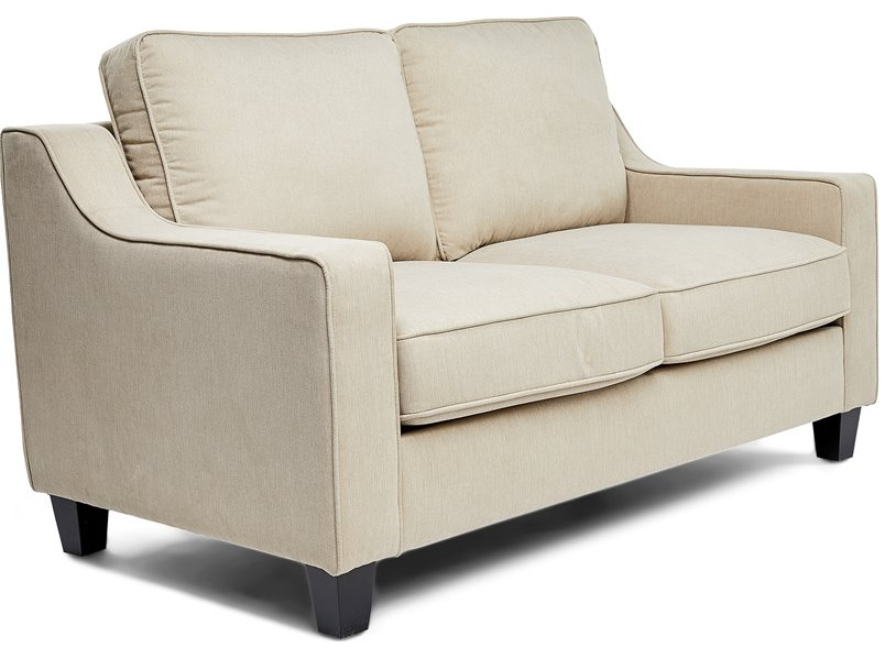 Finch Smithson Tan Loveseat With Track Arms   Transitional   Loveseats   by Homesquare  Houzz