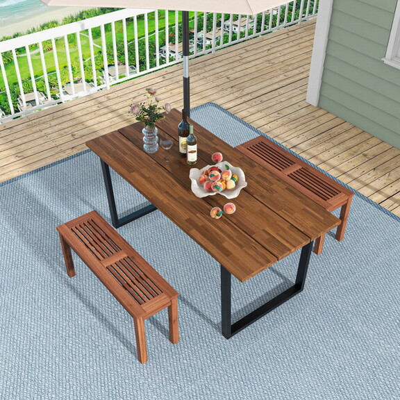 Costway 69327548 2 Seater Patio Backless Dining Be...