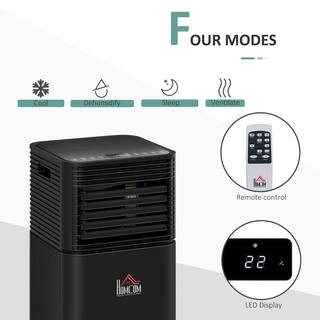 HOMCOM Black 10000 BTU Cooling Rating Portable Air Conditioner with 24H Timer 823-010V81