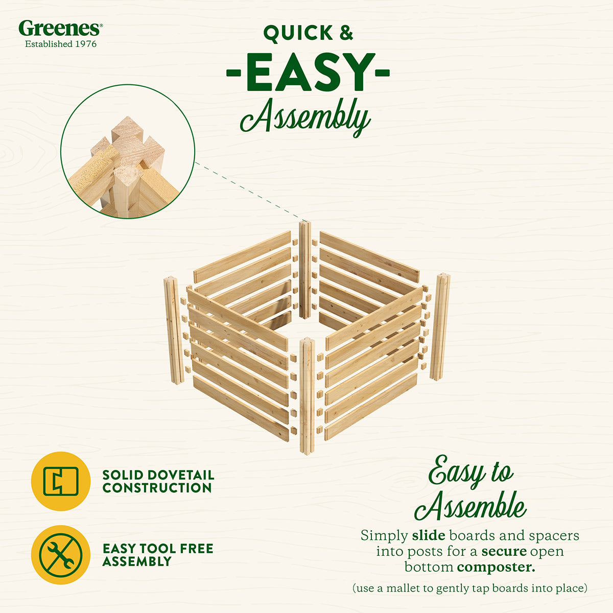 Greenes Fence 173.92 gal Beige Wood Multi-Stage Composting Bin