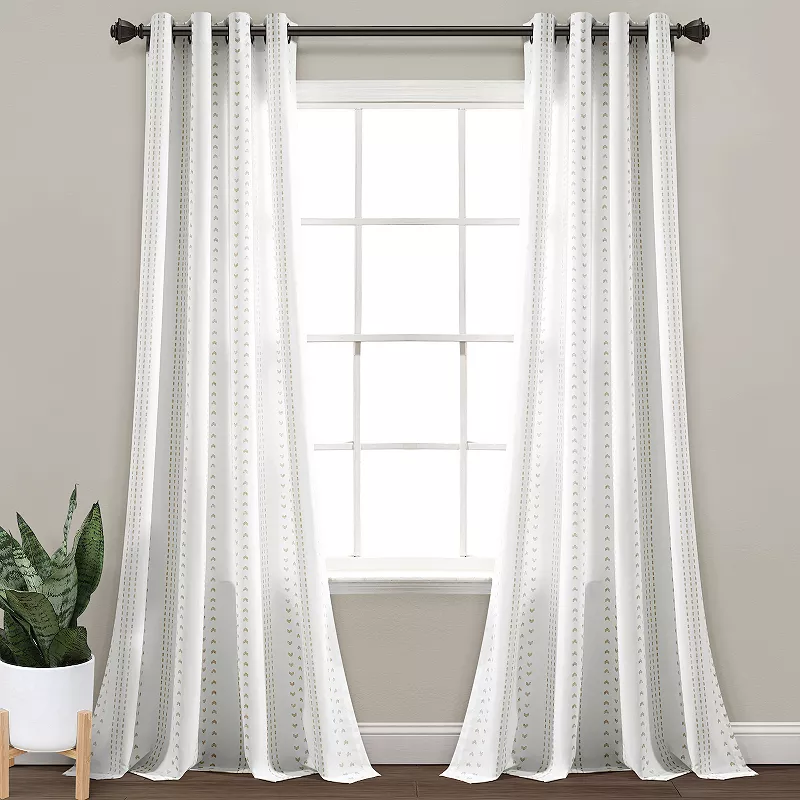 Lush Decor Hygge Stripe Window Curtain Set